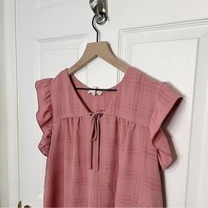 ✧･ﾟrose pink plaid blouse
